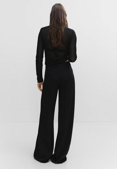 MANGO - Trousers justo - black
