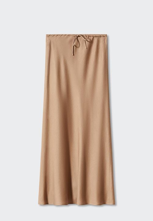 MANGO - Skirt lin - mid-beige
