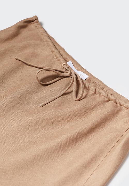 MANGO - Skirt lin - mid-beige