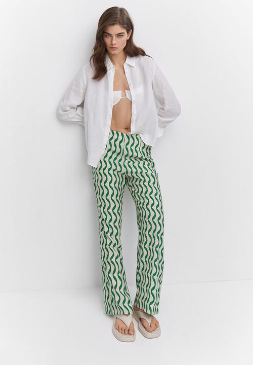 MANGO - Trousers fe - green