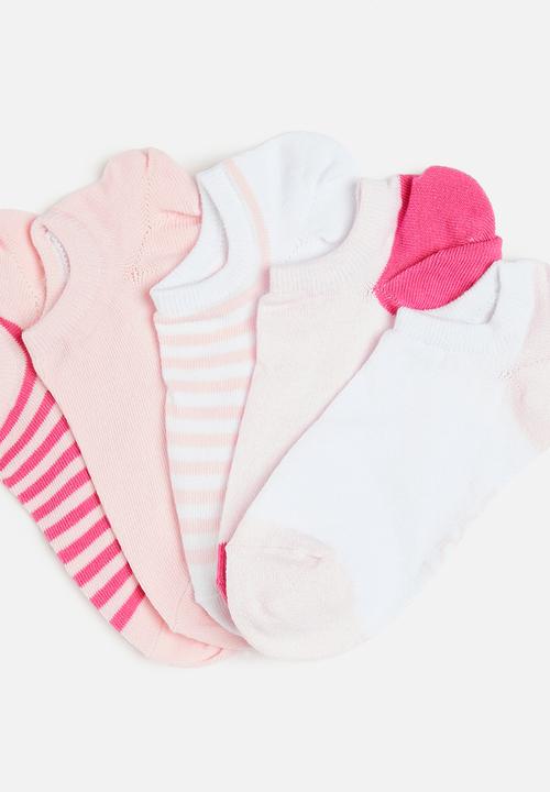Cotton On - Body 5Pk Low Cut Sock - Candy Pink/ Blushing Bride