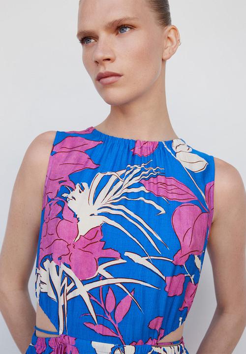 MANGO - Dress nuti - mid blue