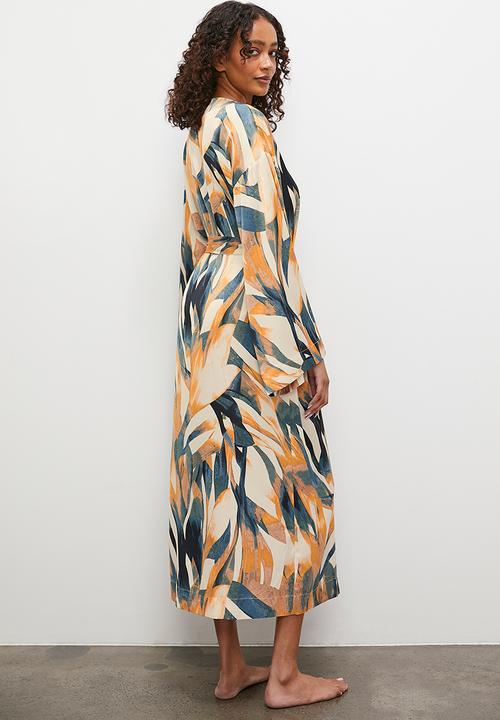 Superbalist - Maxi robe - blue & yellow painterly