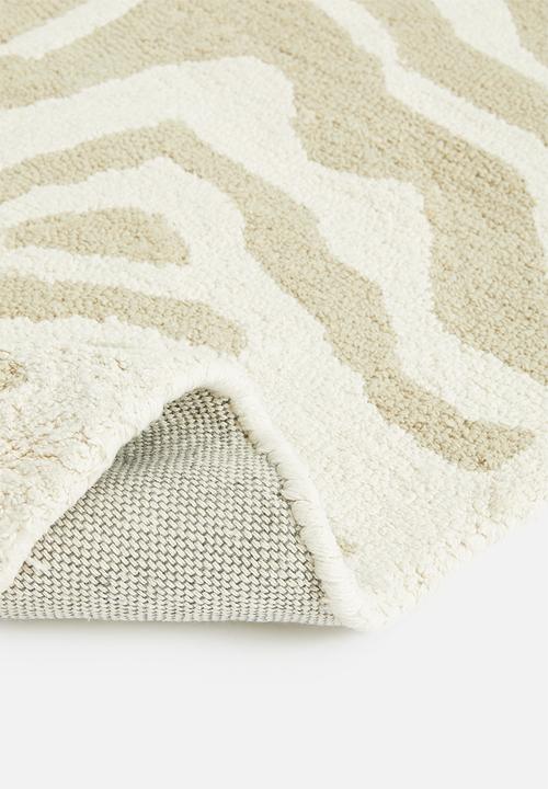 Sixth Floor - Zebra striped tufted runner - cream