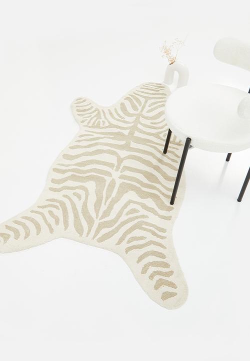 Sixth Floor - Zebra striped tufted runner - cream