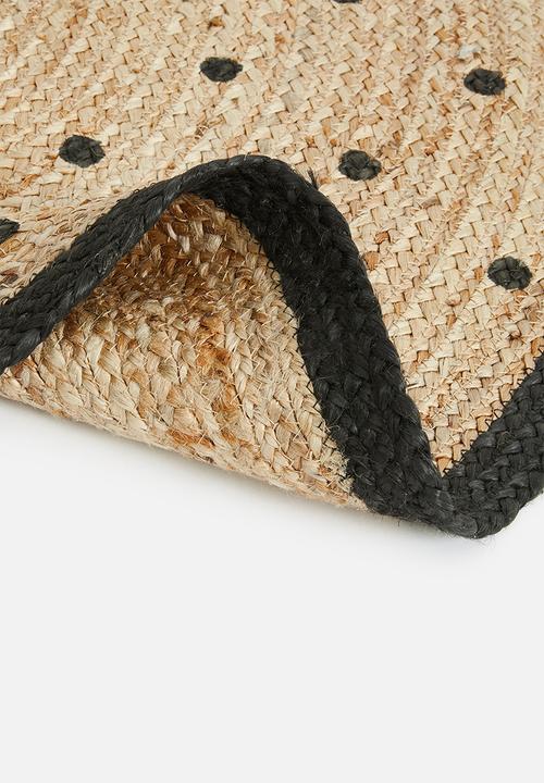 Sixth Floor - Pinya round jute rug- black