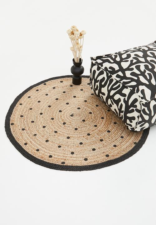 Sixth Floor - Pinya round jute rug- black