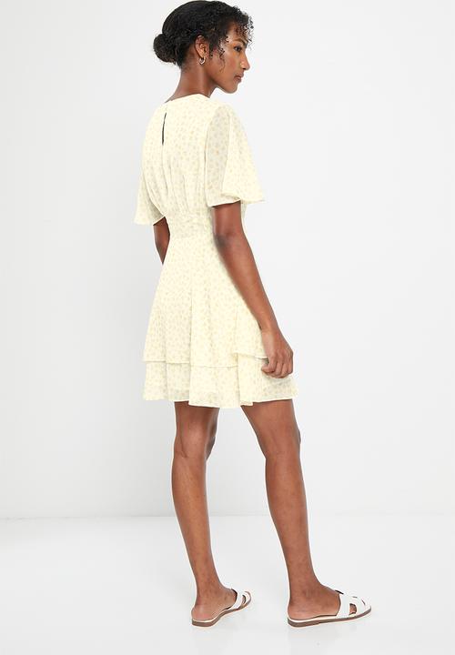NA-KD - Slanted side chiffon mini dress - small yellow flowers