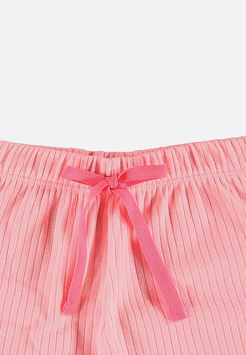 Quimby - Set - ribbed blouse and shorts pyjama - pink