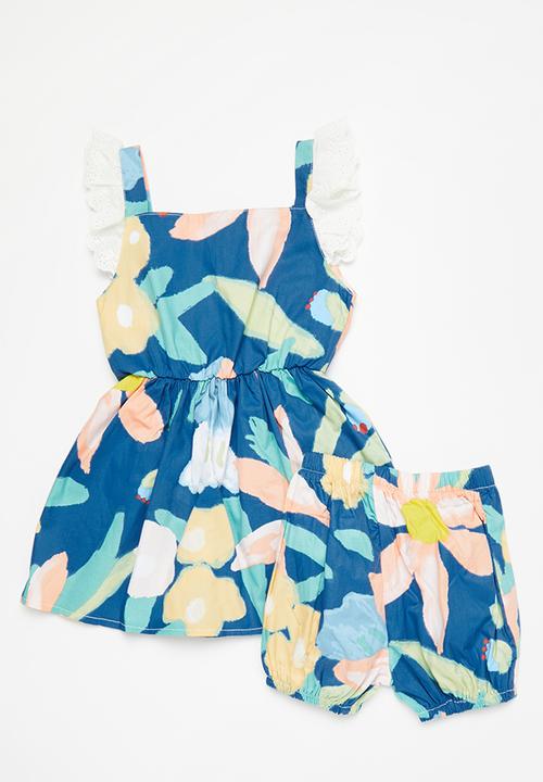 Pop Candy - Sleeveless top and bottom - blue and orange
