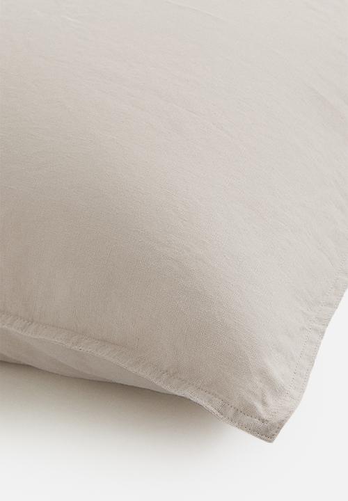H&M - Washed linen pillowcase - beige