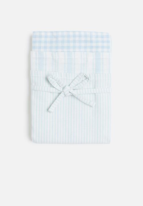 H&M - 3-pack cotton tea towels - blue,multi