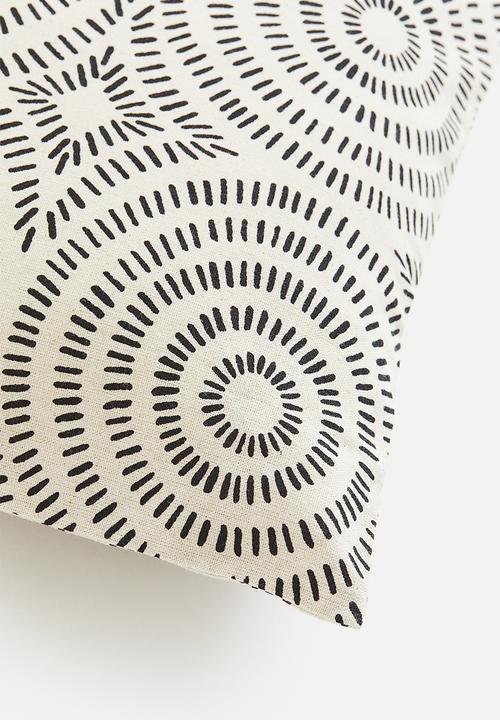 H&M - Patterned cotton cushion cover - multi,white