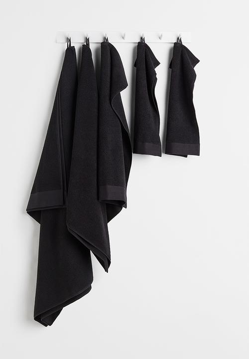 H&M - Cotton terry bath towel - black