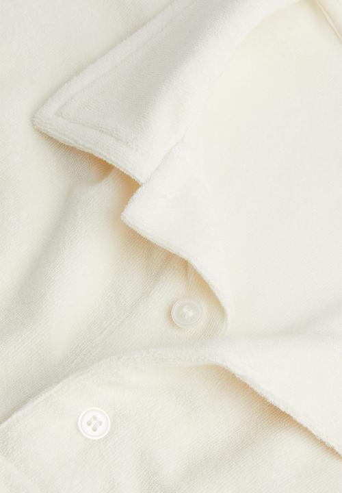H&M - Relaxed fit terry polo shirt - white