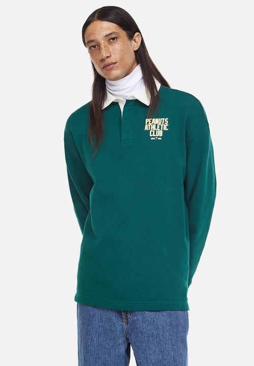 H&M - Relaxed fit printed polo shirt -  dark green