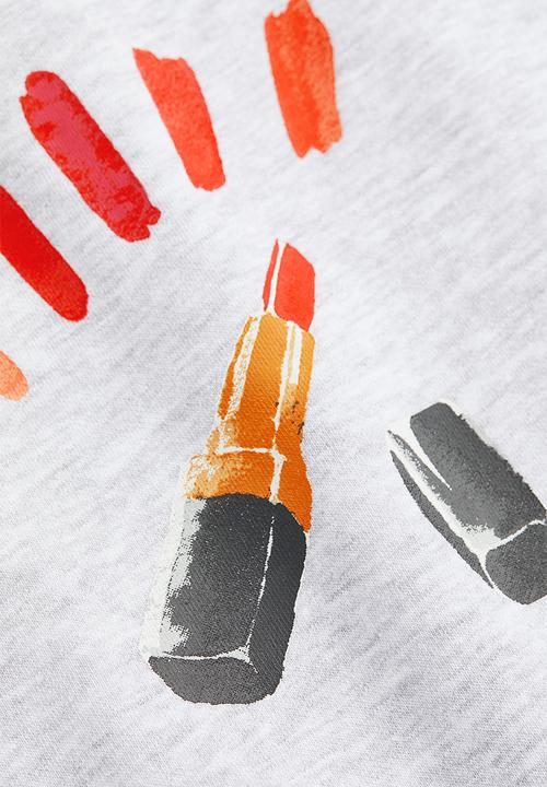 H&M - Sweatshirt - light grey marl/lipstick