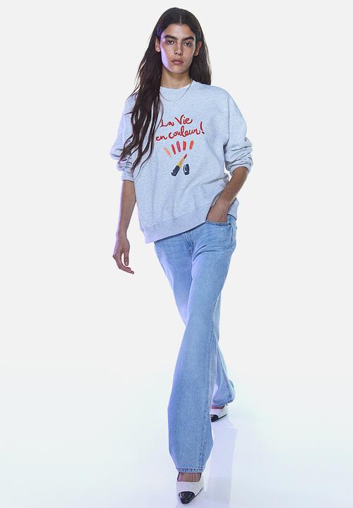 H&M - Sweatshirt - light grey marl/lipstick