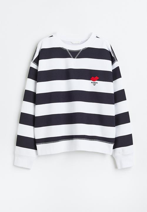 H&M - Sweatshirt - white/striped