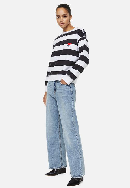 H&M - Sweatshirt - white/striped