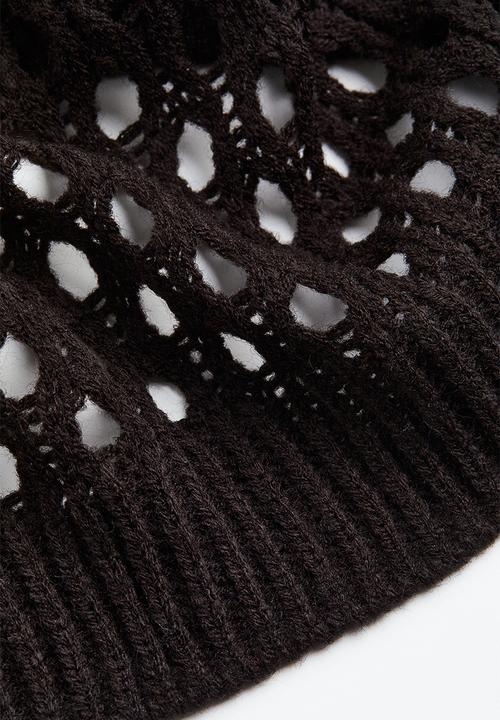 H&M - Hole-knit jumper - black 