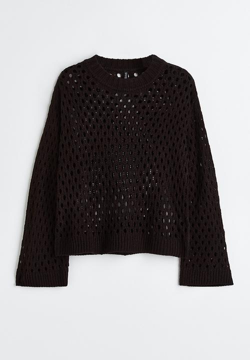 H&M - Hole-knit jumper - black 