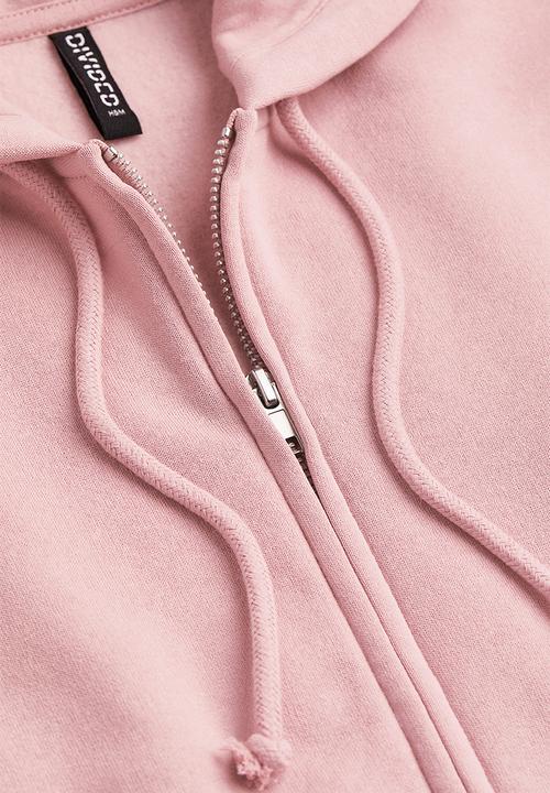 H&M - Short zip-through hoodie - light pink 