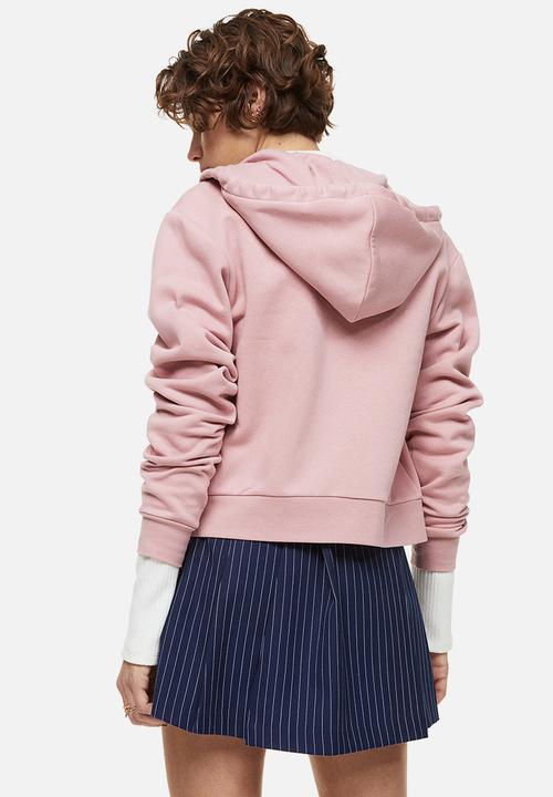 H&M - Short zip-through hoodie - light pink 