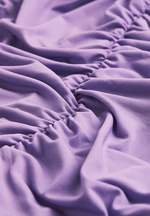 H&M - Gathered top with a turtleneck - purple