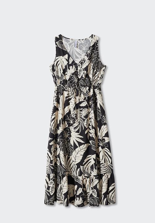 MANGO - Dress apricot - black