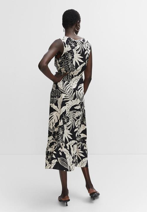MANGO - Dress apricot - black