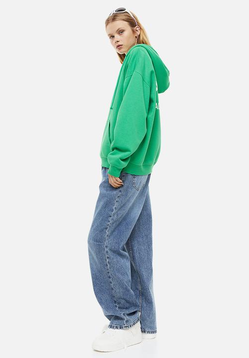 H&M - Oversized zip-through hoodie - green