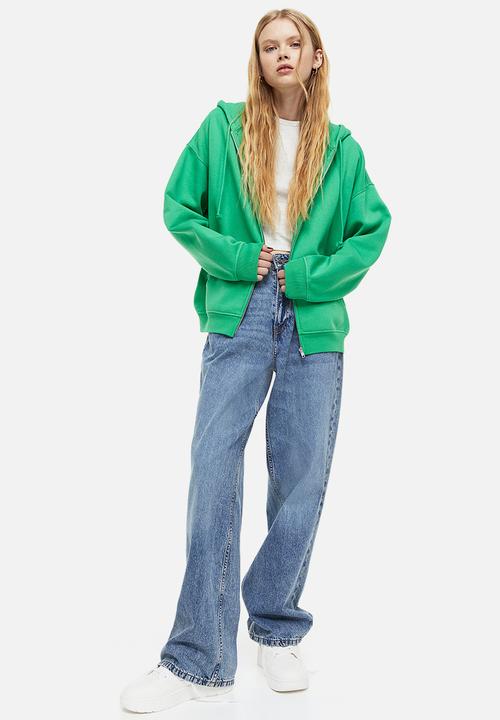 H&M - Oversized zip-through hoodie - green