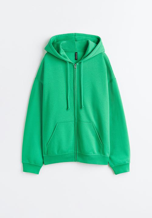 H&M - Oversized zip-through hoodie - green
