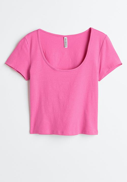 H&M - Cotton jersey top - cerise