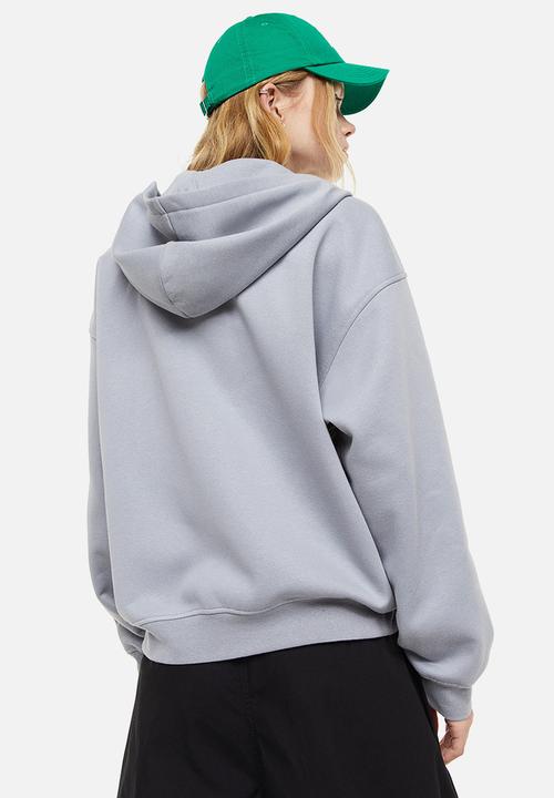 H&M - Oversized zip-through hoodie - light grey 