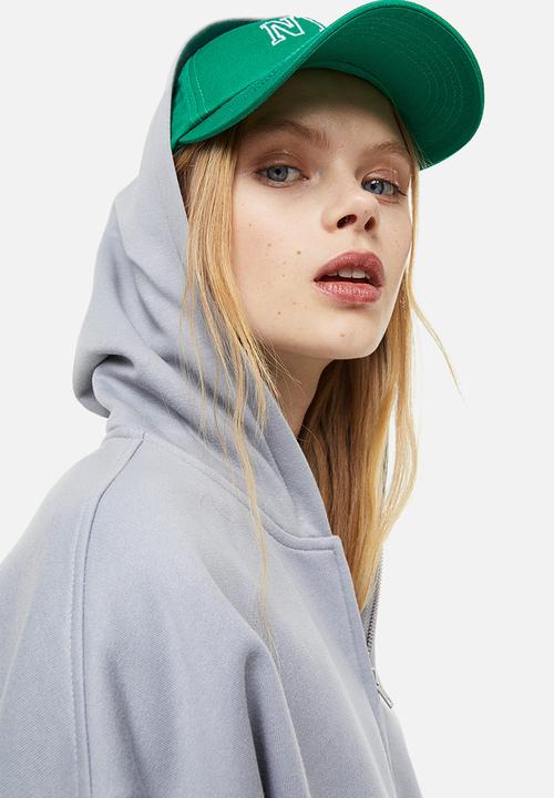 H&M - Oversized zip-through hoodie - light grey 