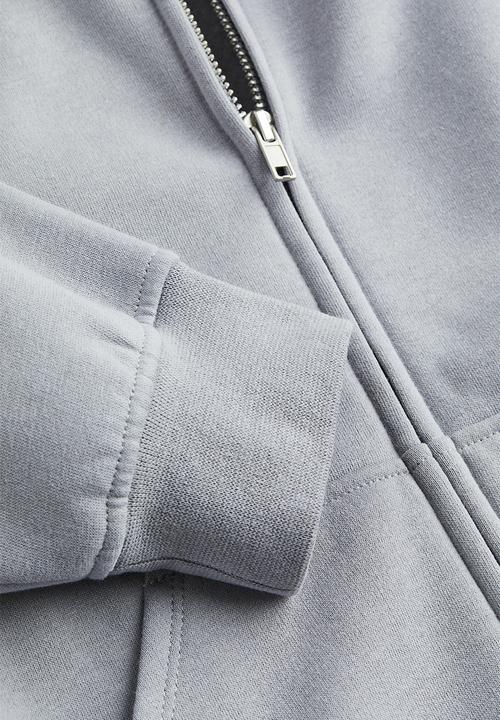 H&M - Oversized zip-through hoodie - light grey 