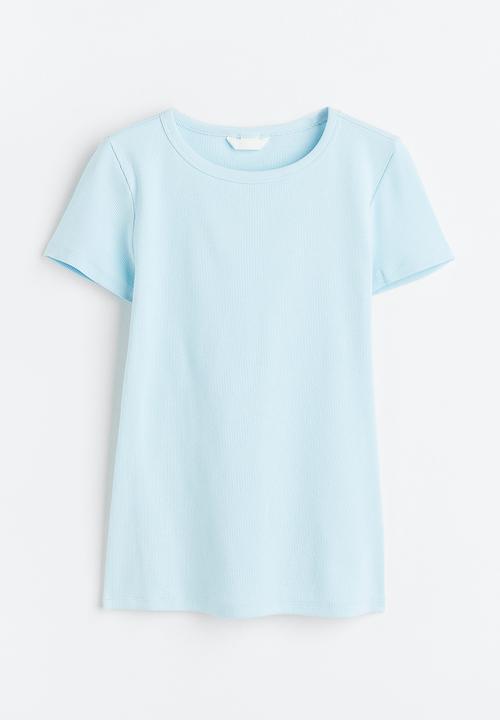 H&M - Ribbed top - light blue 