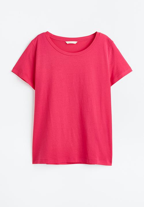 H&M - Cotton T-shirt - cerise 