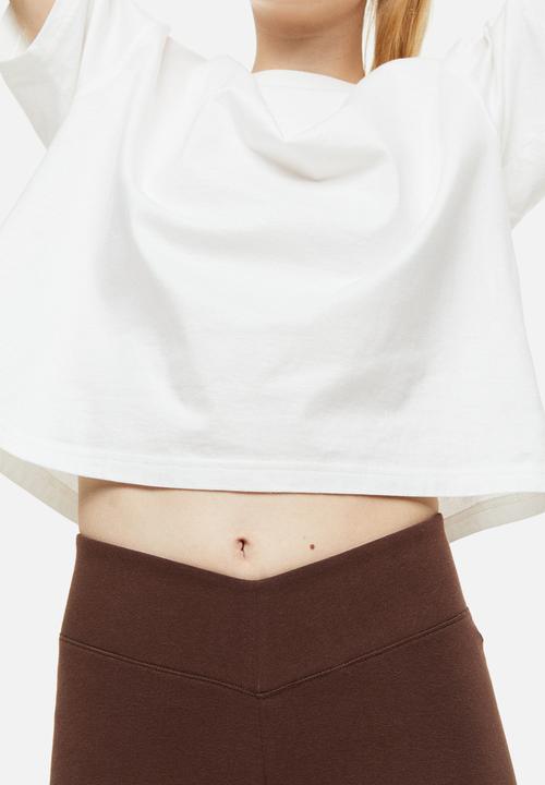 H&M - V-waist leggings - dark brown