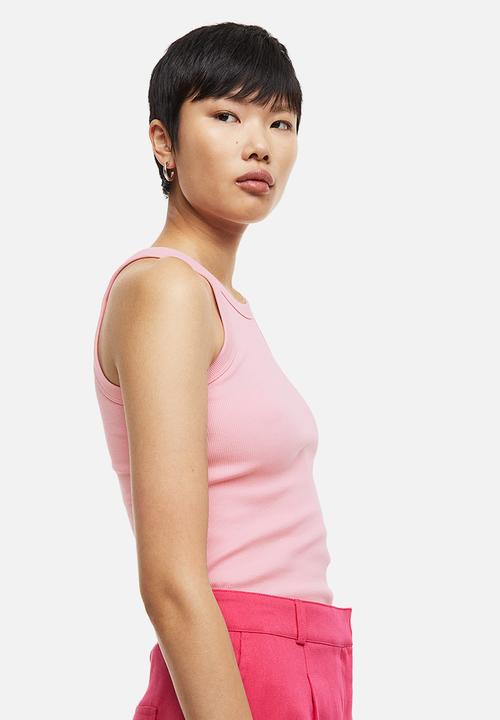 H&M - Ribbed vest top - light pink 