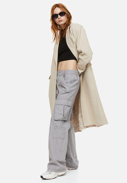 H&M - Canvas cargo trousers - light grey