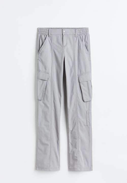 H&M - Canvas cargo trousers - light grey