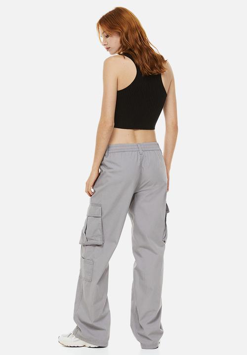 H&M - Canvas cargo trousers - light grey