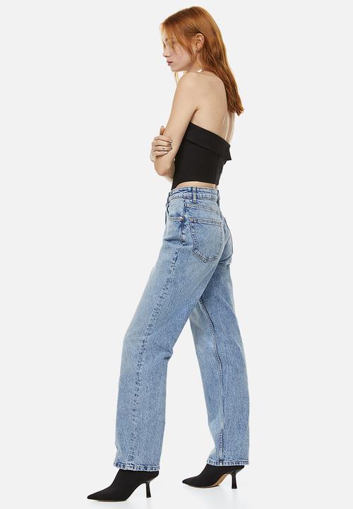H&M - 90s straight trousers - light denim blue