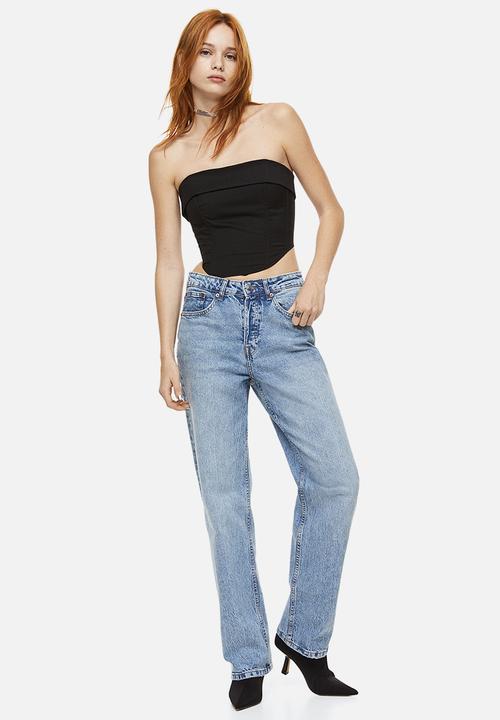 H&M - 90s straight trousers - light denim blue