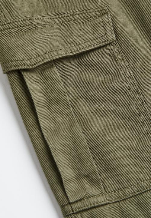 H&M - Twill cargo trousers - khaki green