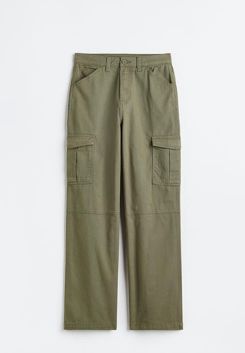 H&M - Twill cargo trousers - khaki green
