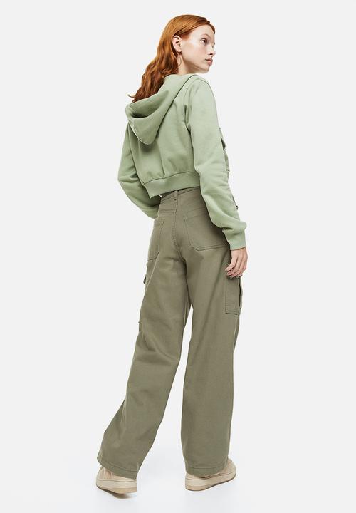 H&M - Twill cargo trousers - khaki green